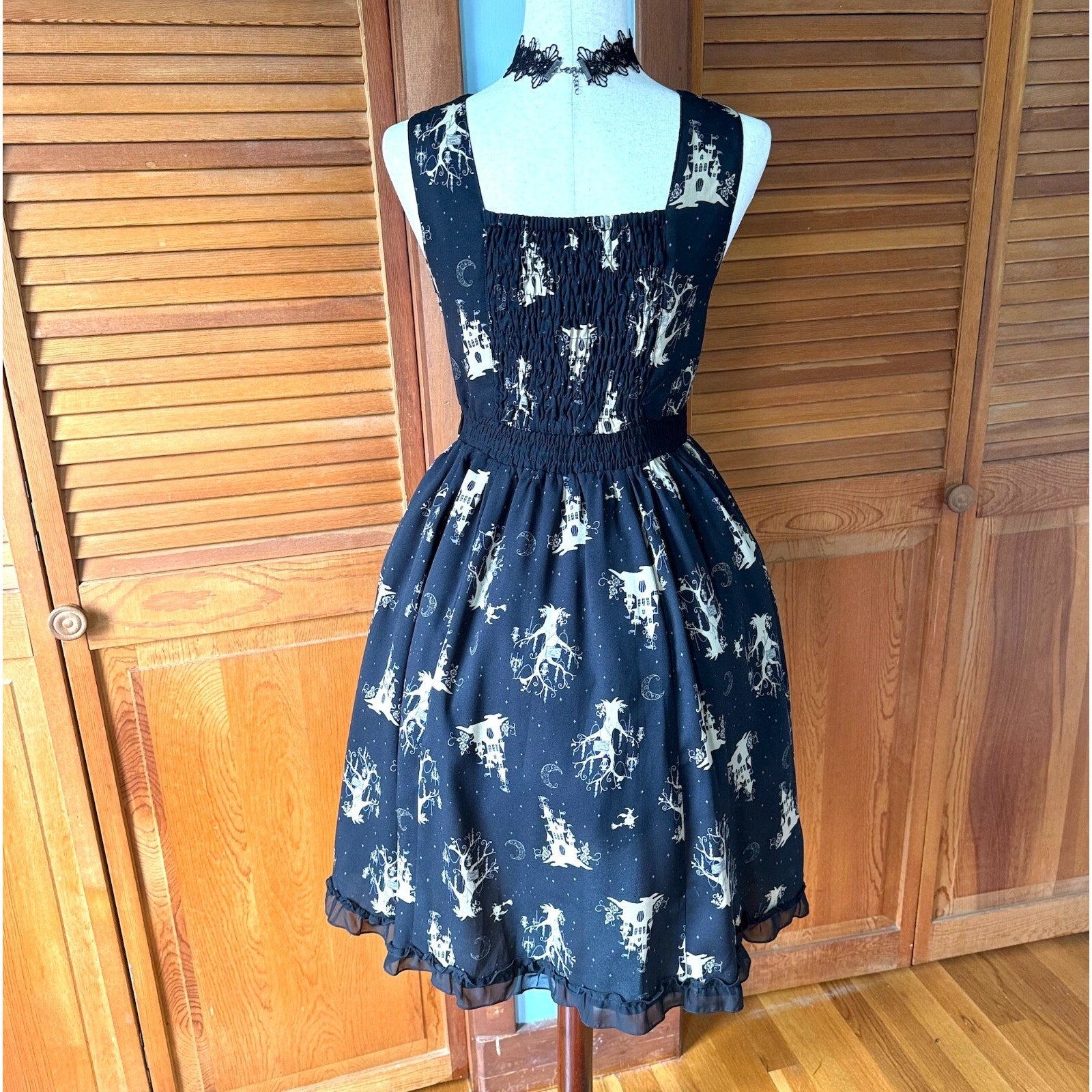 Axes Femme J-fashion Jirai Lolita Dolly EGL Himekaji Black Castle Dress JSK M