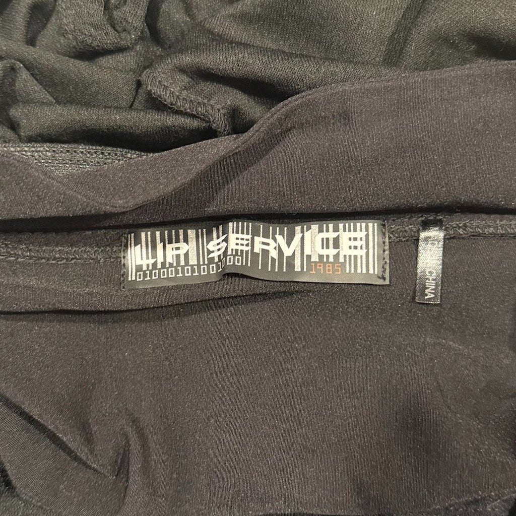 Vintage Lip Service Goth Punk Steampunk Cyber Sniper Black Hooded Top XS