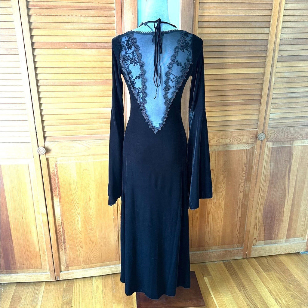 Devil Fashion Gothic Victorian Vampire "Velvet Maiden" Lace Long Gown Dress