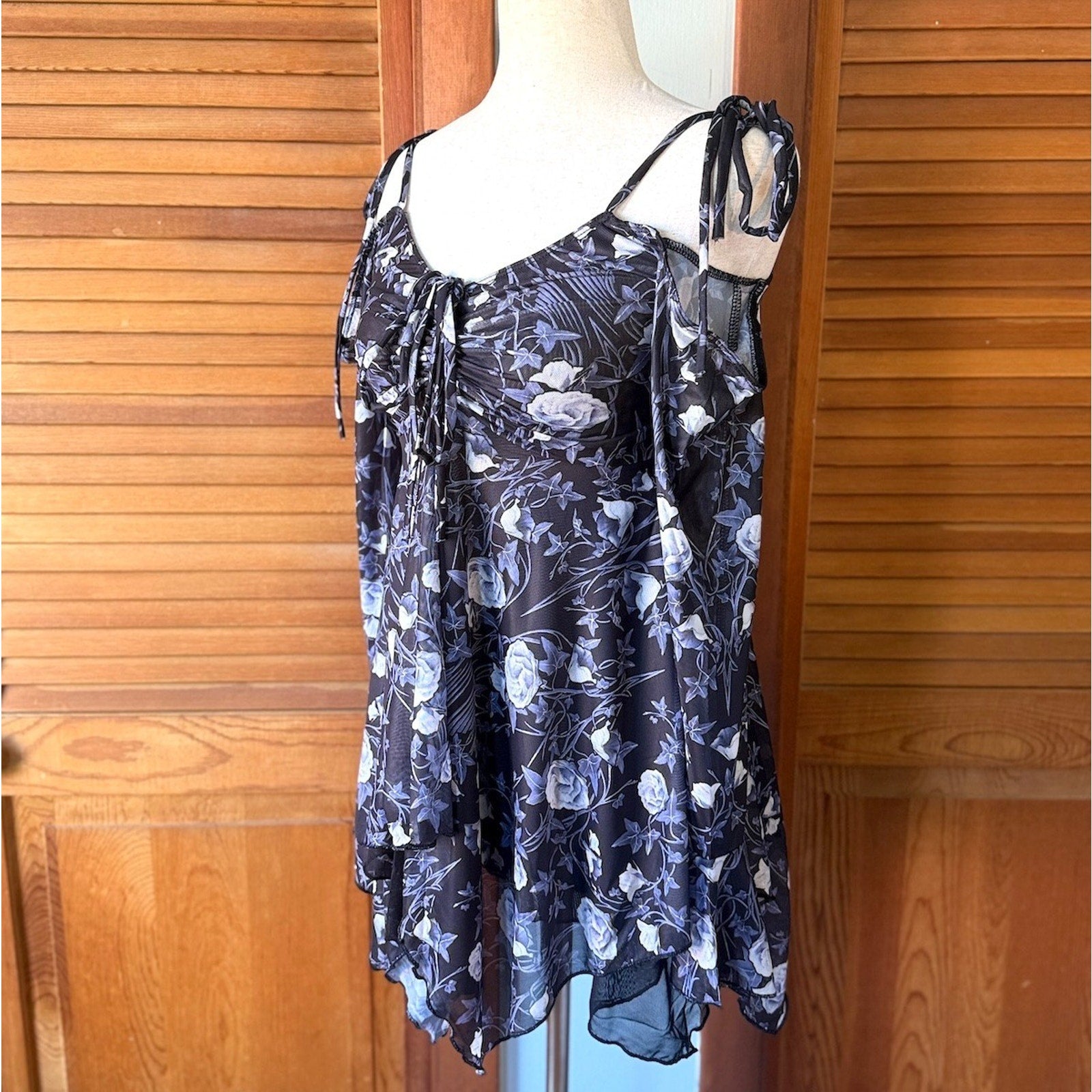 Dolls Kill Fairycore Garden Goth Coquette Funeral Rose Tunic Dress S