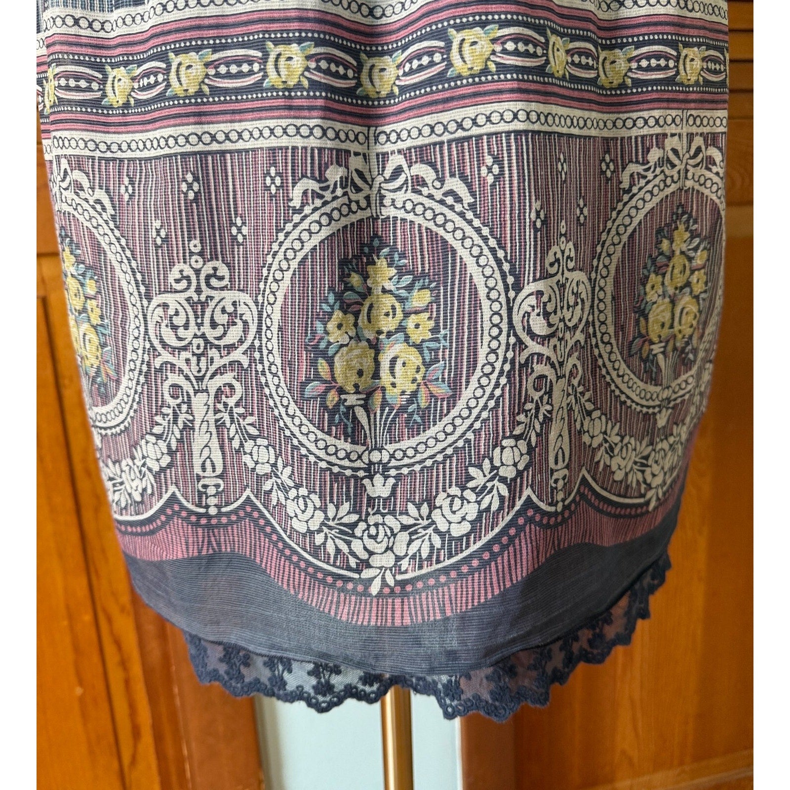 Axes Femme J-Fashion Jirai Kei Himekaji Blue Yellow Flower Medallion Dress M
