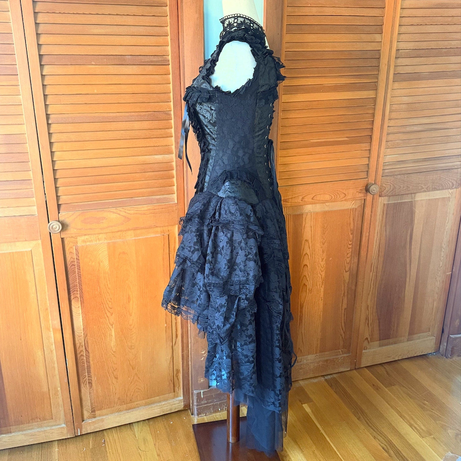 Burleska Gothic Victorian Renaissance Black King Brocade Lace Corset Dress