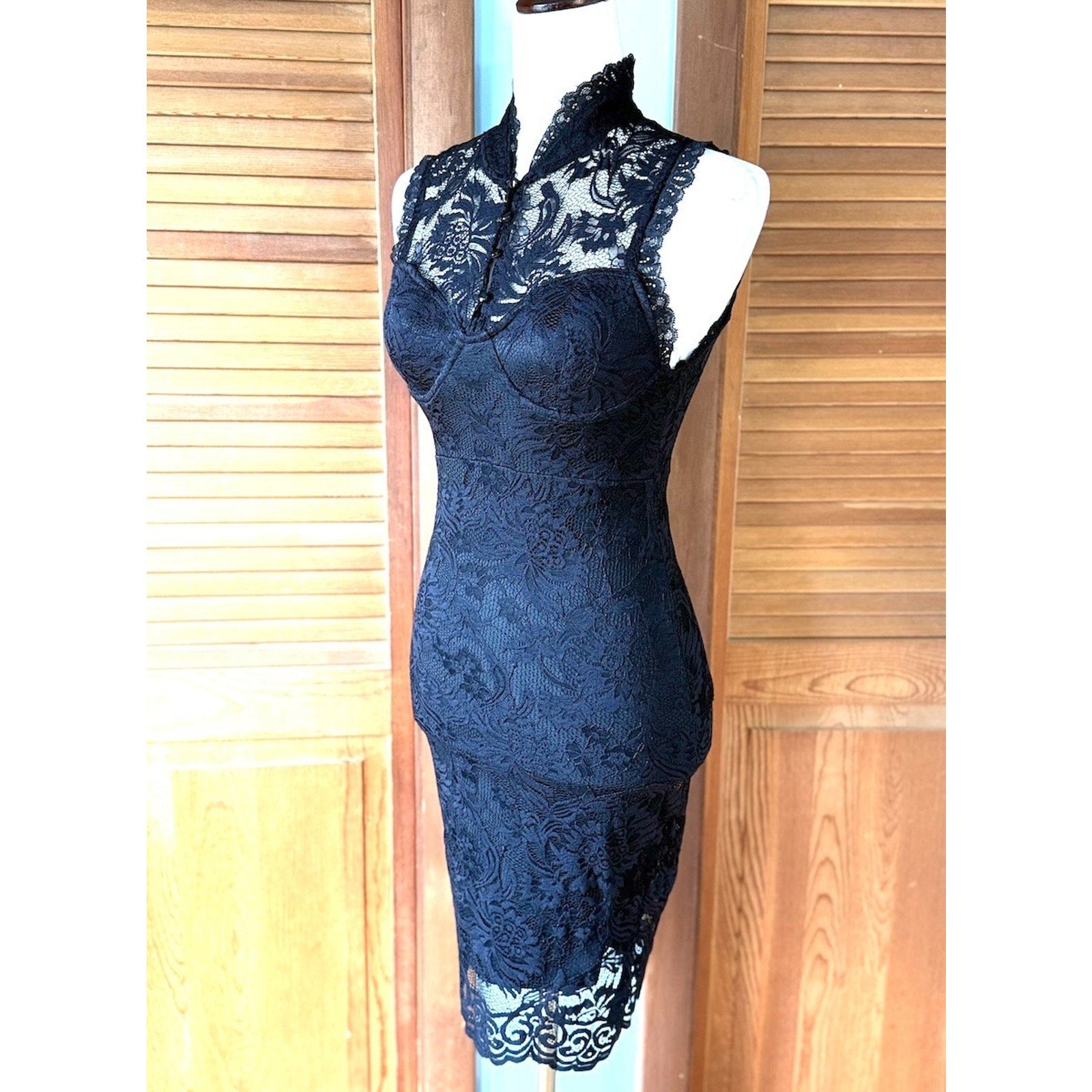Killstar Gothic Victorian Dark Coquette Pinup Retro Black Lace Dress XS