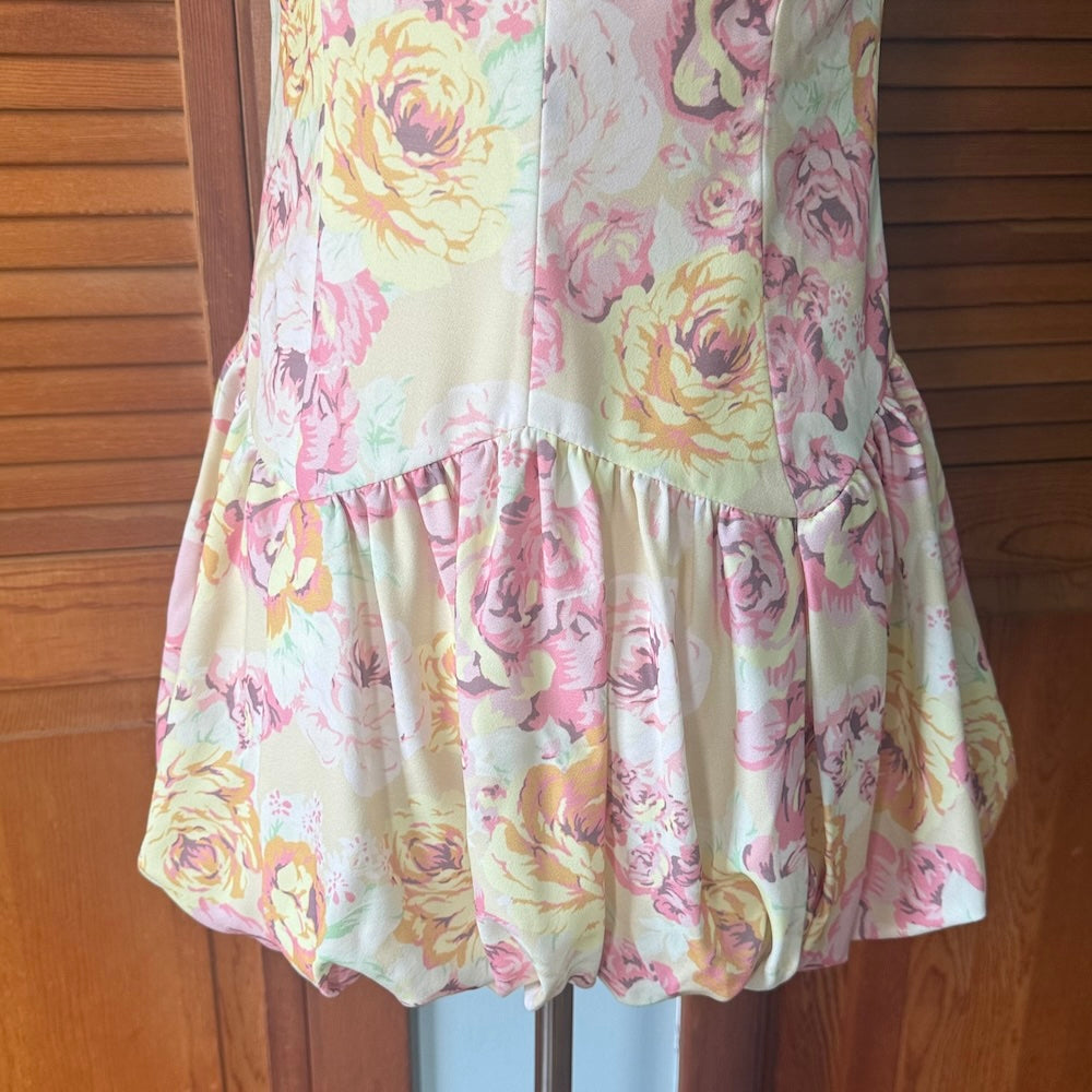 Liz Lisa J-fashion Jirai Kei Gyaru Harajuku Yellow Pink Rose Heart Dress XS