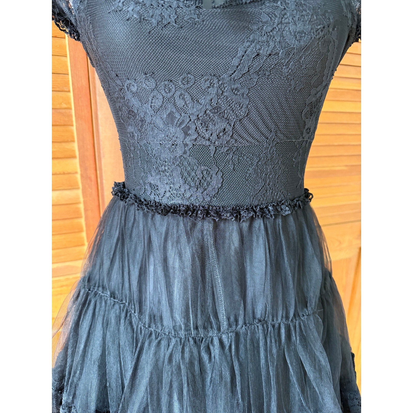 Killstar Gothic Lolita Victorian Coquette Black Lace & Bow Short Dress XS