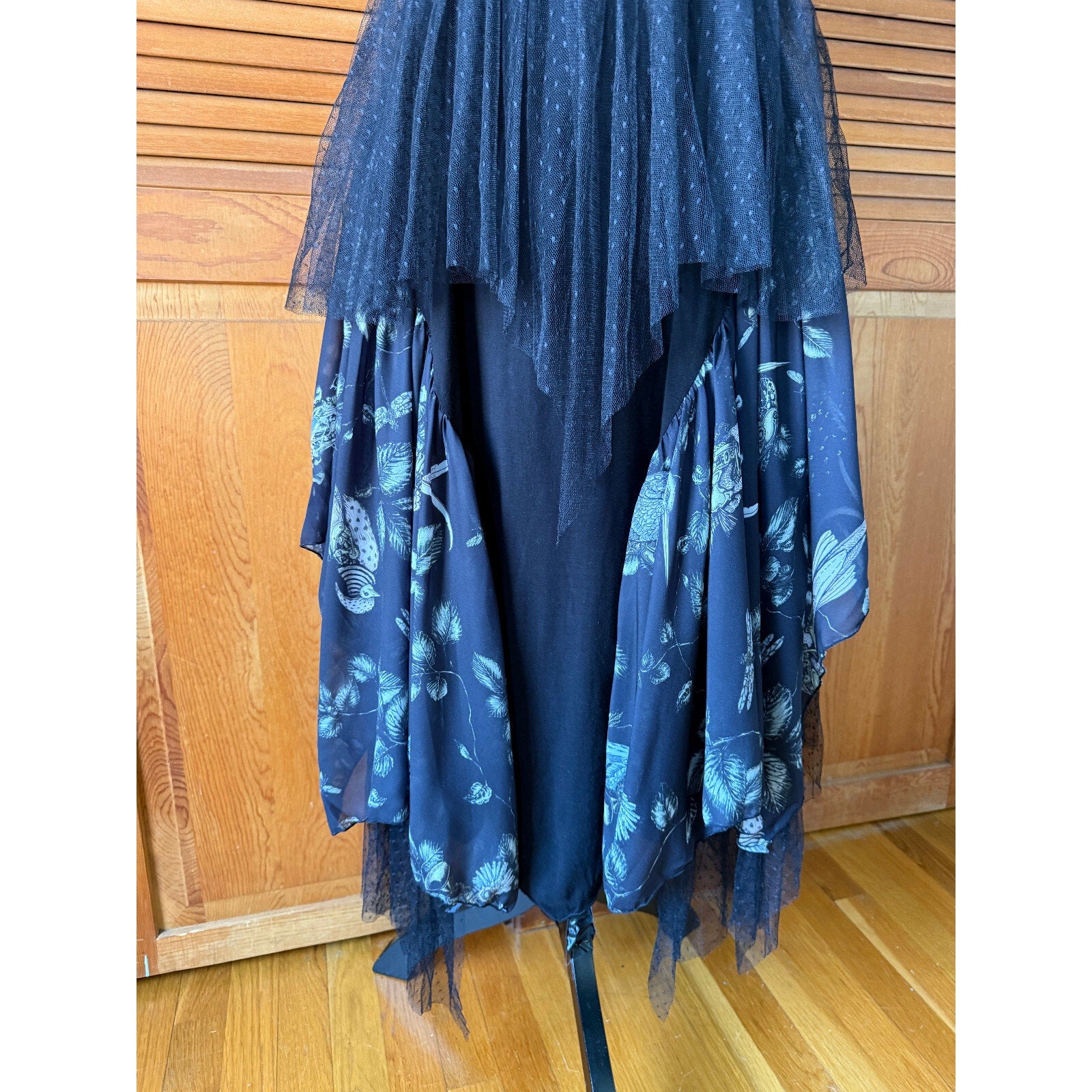 Vintage Lip Service Gothic Victorian Dark Fairycore Woodland Dress XS