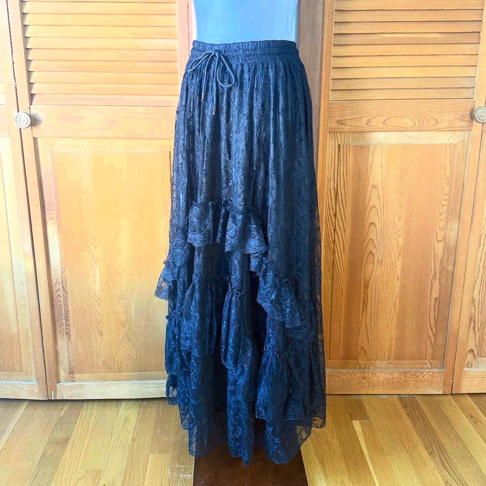 Dark in Love Gothic Victorian Vampire Vkei Black Lace & Ruffle Skirt XS-XL