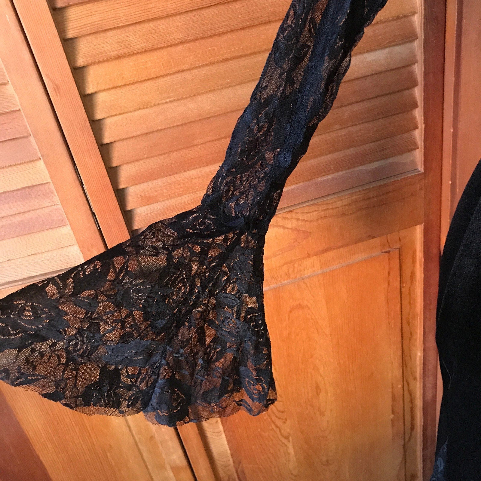 Gothic Victorian Flowers of Evil Black Velvet & Lace Morticia Gown Dress