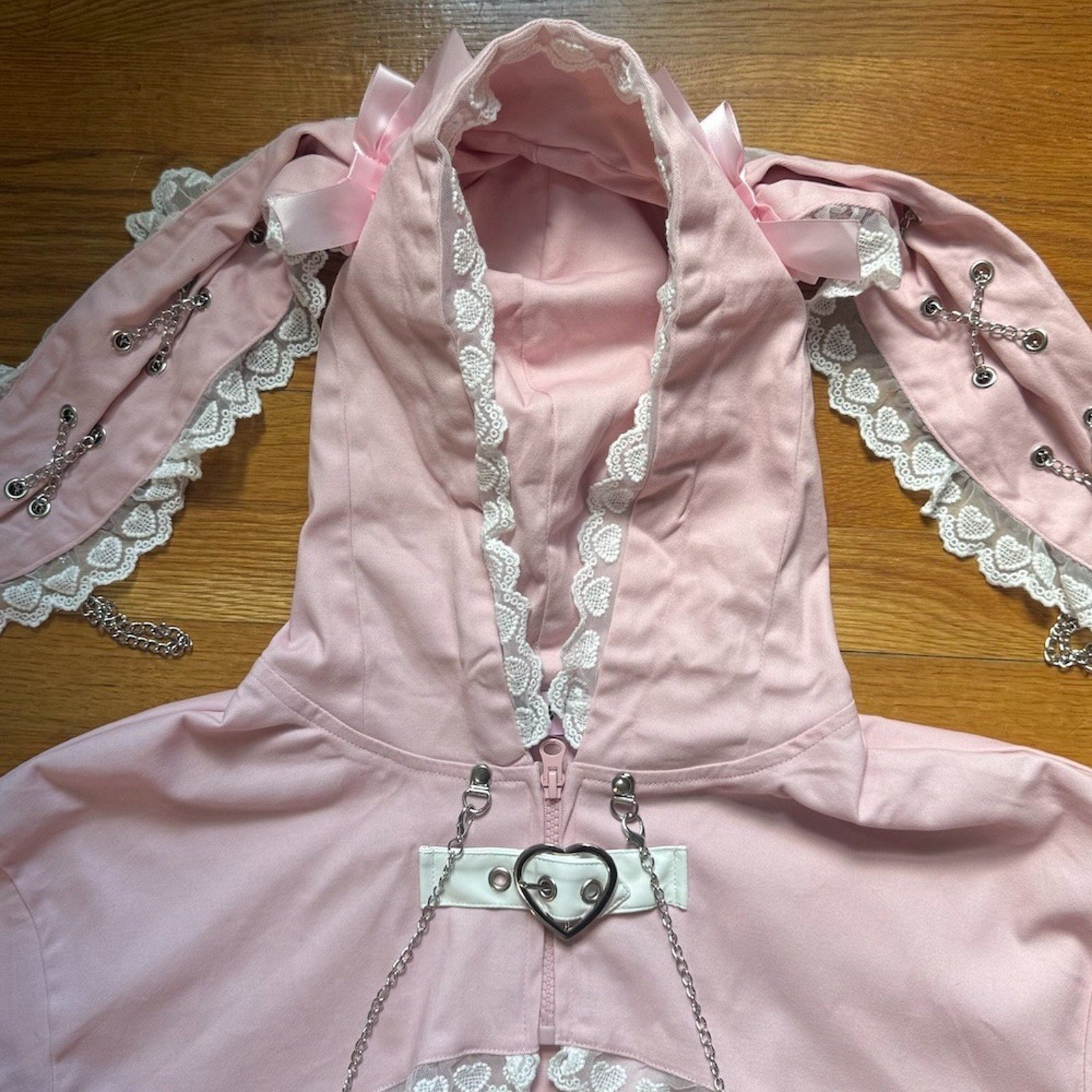 ACDC Rag J-Fashion Gyaru EGL Punk Bunny Heart Cross Bows PINK Hoodie Jacket