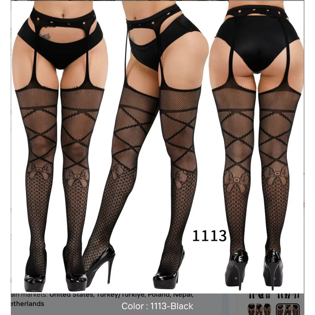 Gothic Lolita EGL Coquette Victorian Vampire Vkei Tie Bow Garter Stockings