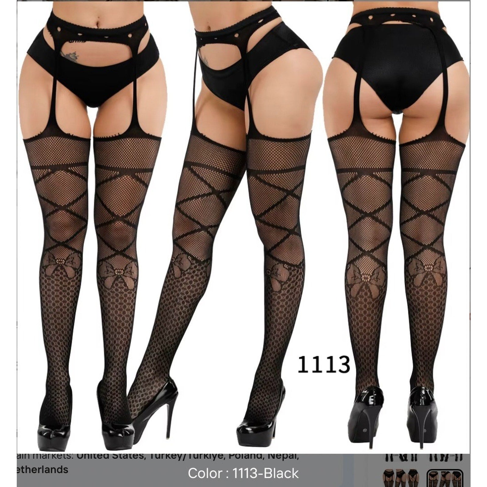 Gothic Lolita EGL Coquette Victorian Vampire Vkei Tie Bow Garter Stockings