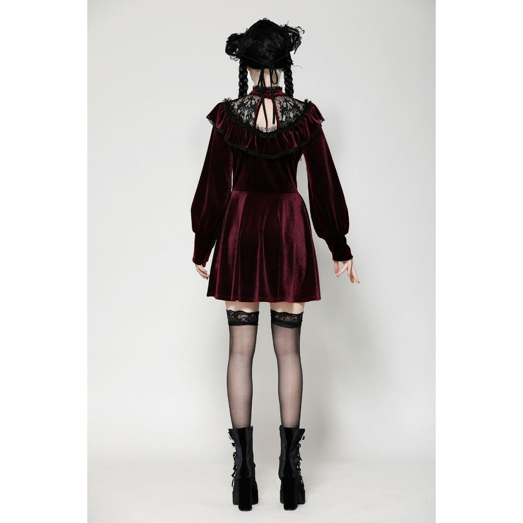 Dark In Love Gothic Victorian Vampire Little Claudia Blood Red Velvet Dress