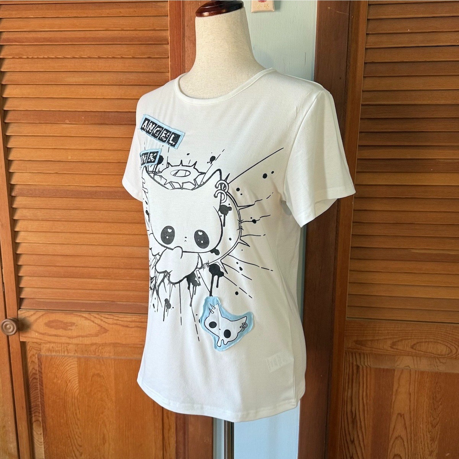 ACDC Rag Lolita EGL Yami Kawaii Angel Punk Kitty Cat Tee T-shirt Top