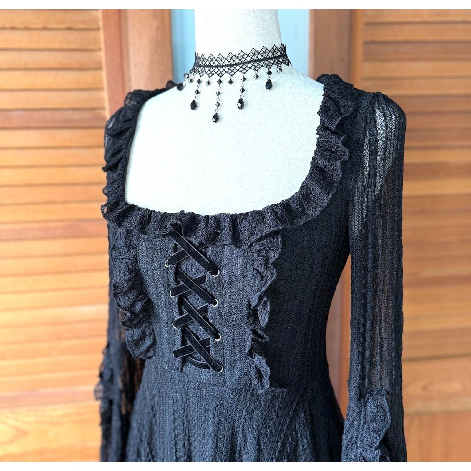 Killstar Gothic Lolita Punk Witch Halloween Black Lace Gabriela Maiden Dress XS