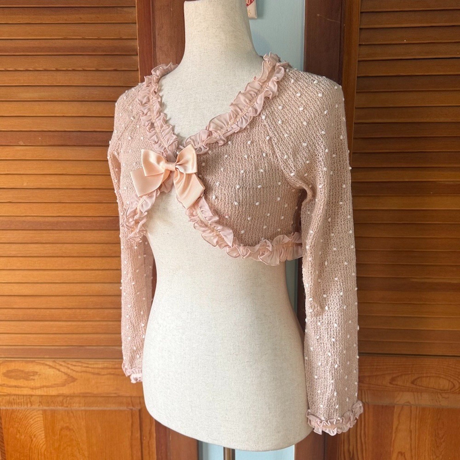 Bodyline J-fashion Lolita EGL Gyaru Himekaji Light Pink Ruffle Shrug Jacket S-M