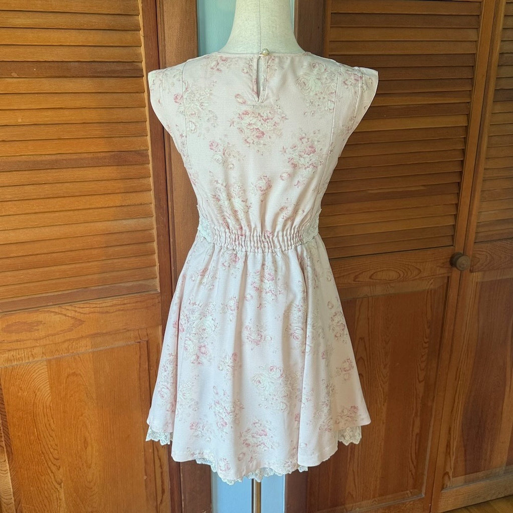 Liz Lisa J-fashion Gyaru Himekaji Light Pink Rose White Lace Summer Dress S