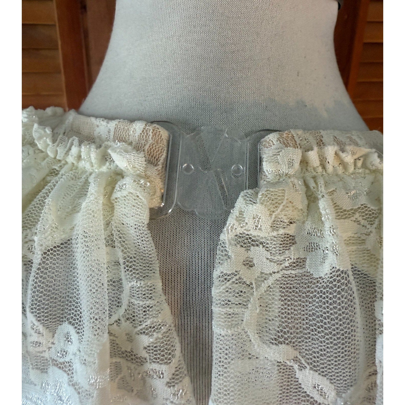 Lolita Kawaii EGL Dollcore Ballet Cottage Ivory Lace Ruffle Dress w/ Bows M