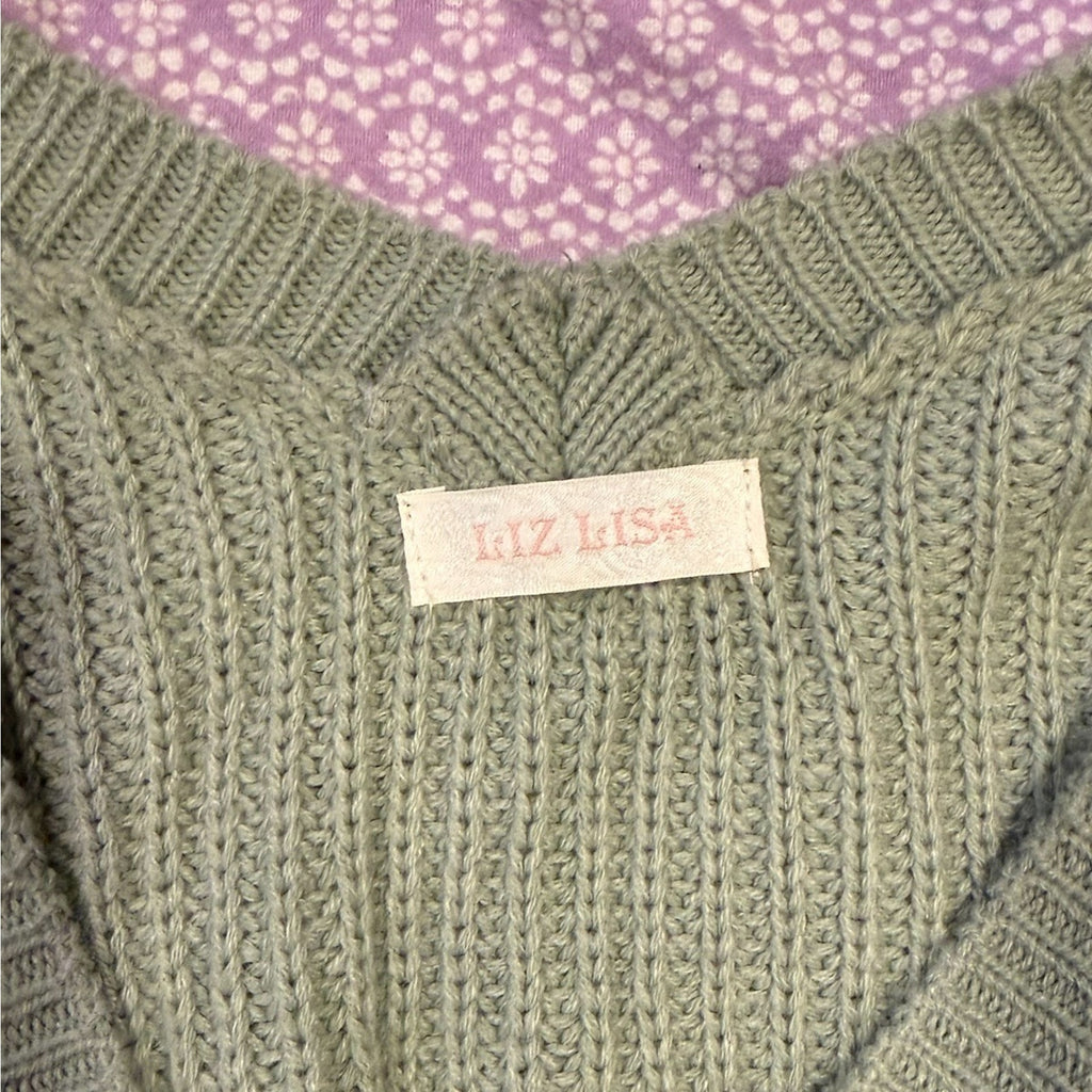 Liz Lisa J-Fashion Jirai Kei Himekaji Fairycore Green Flower Button Sweater Top