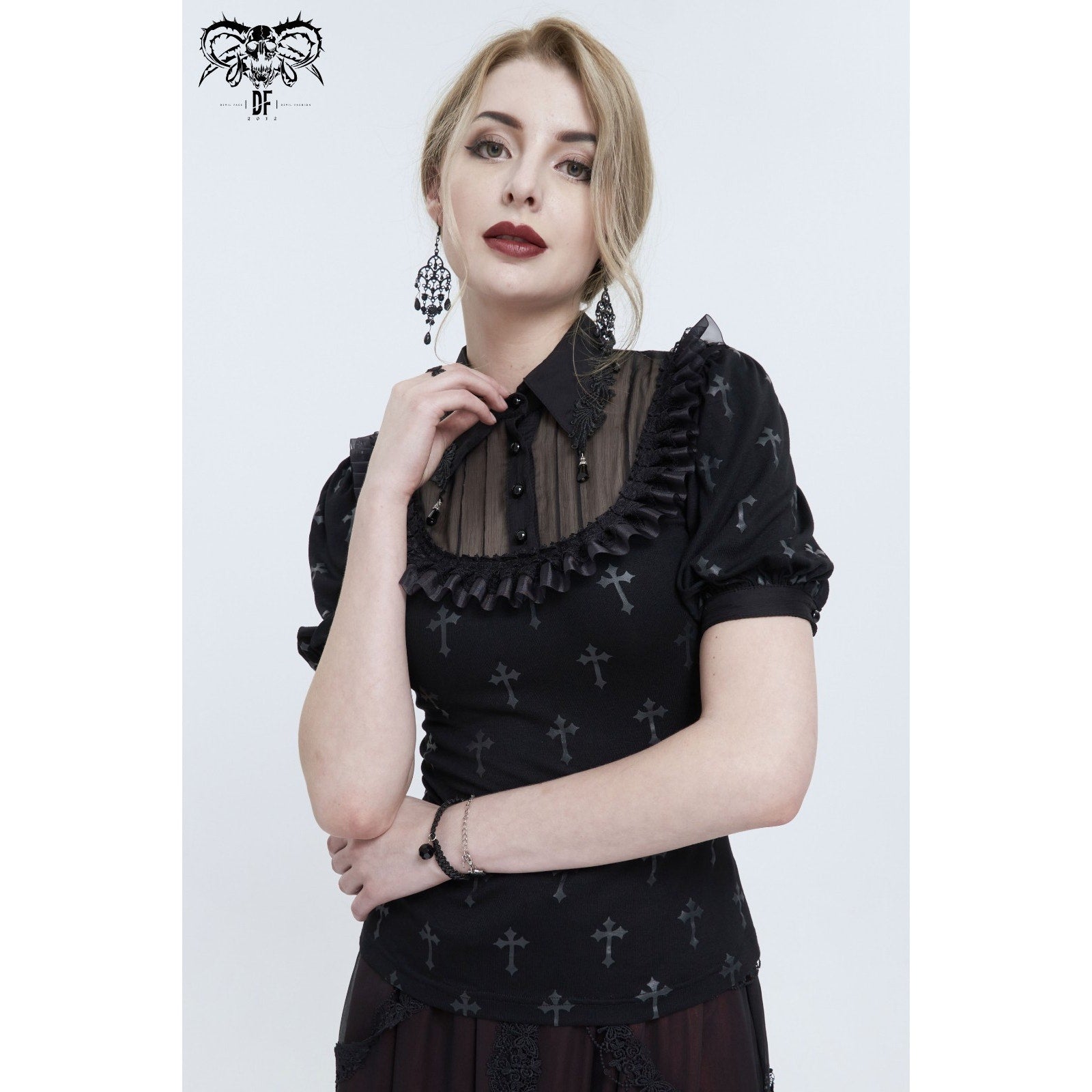 Devil Fashion Gothic Lolita Victorian Vampire Vkei EGL My Sweet Cross Top