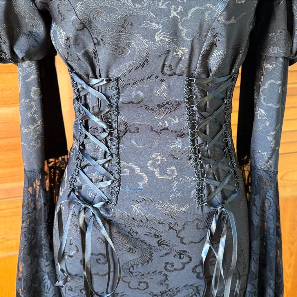 Devil Fashion Gothic Victorian Vkei Witchcore Dragon Mistress Pixie Hem Dress