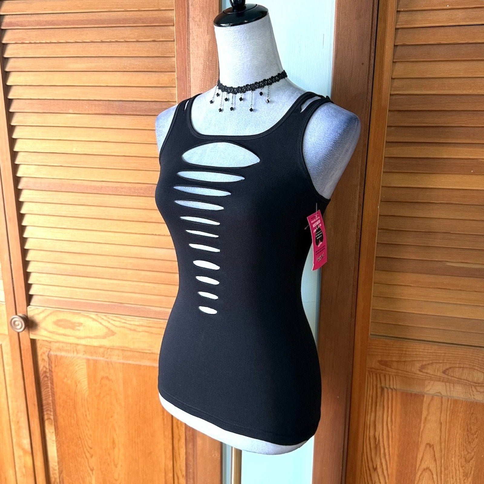 Demi Loon Punk Goth Emo Grunge "Gothique" Slashed Cutout Festival Tank