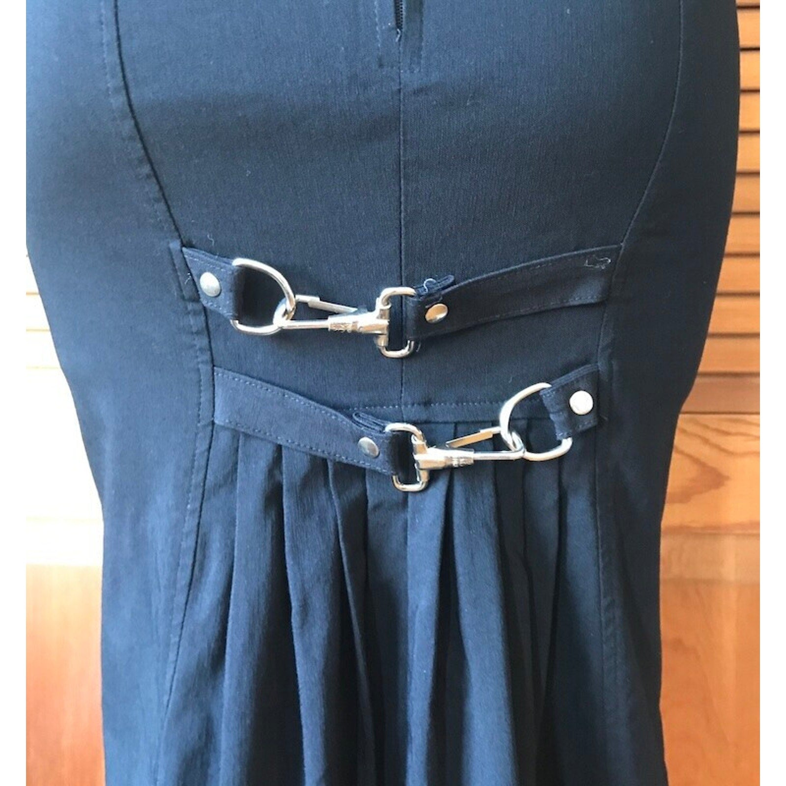 Vintage Lip Service Gangsta Pranksta Goth Punk Emo Black Fishtail Buckle Skirt S
