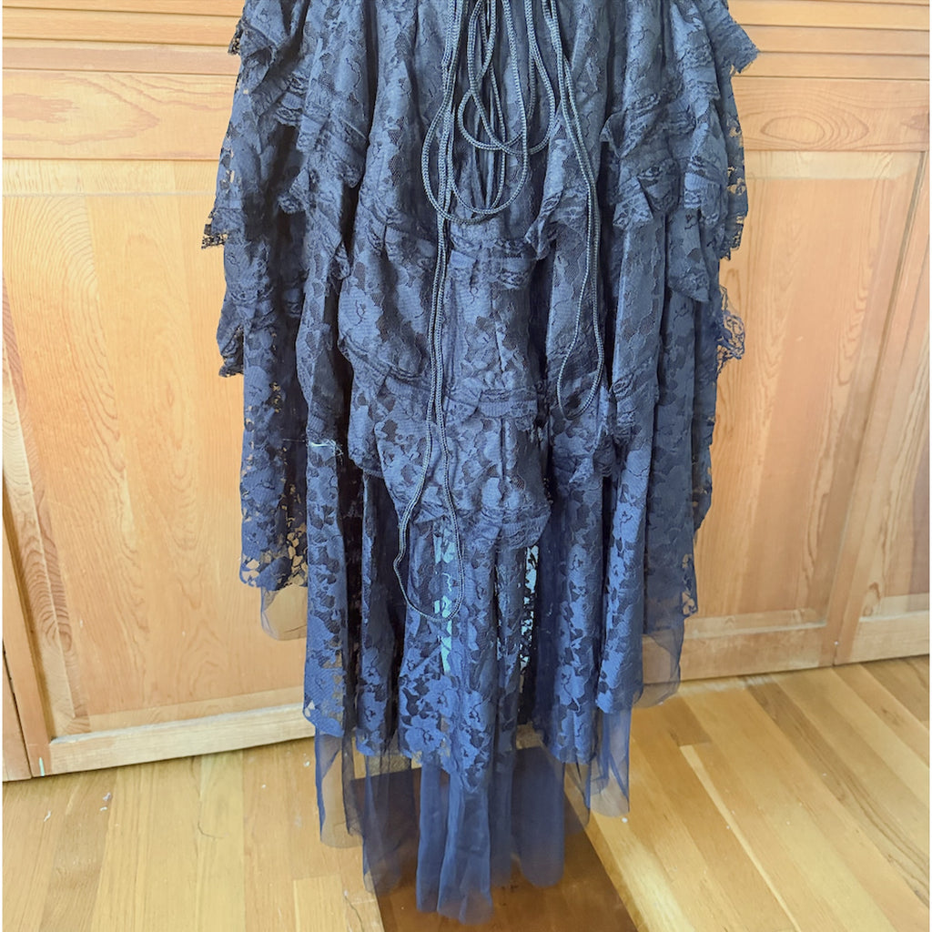 Burleska Gothic Victorian Renaissance Black King Brocade Lace Corset Dress