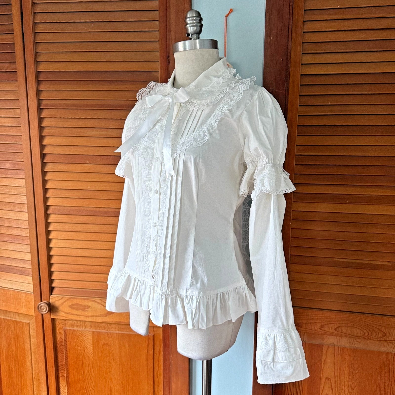 ACDC Rag Gothic Lolita EGL Aristocrat White Bow Ruffle Transformer Shirt