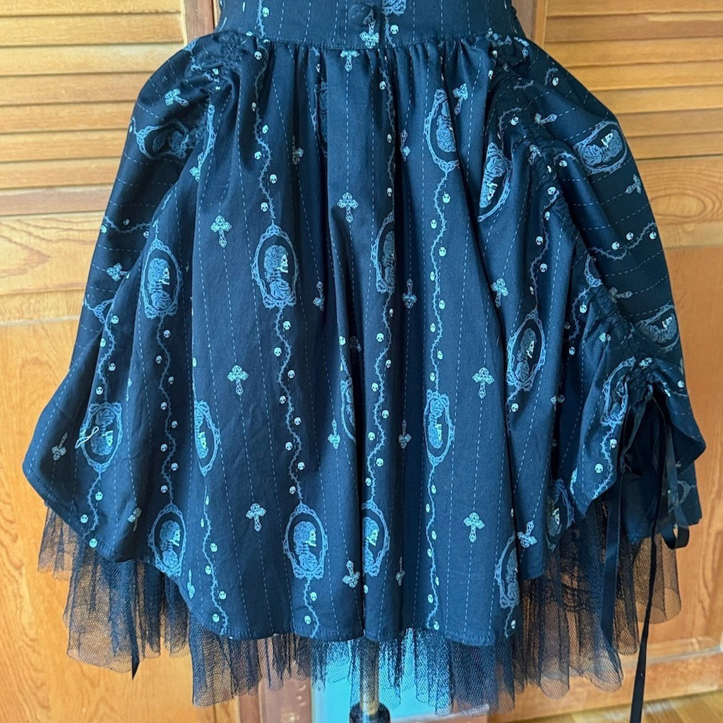 Spin Doctor Goth Lolita EGL Dead Princess Cameo Puffy Dress + Petticoat L