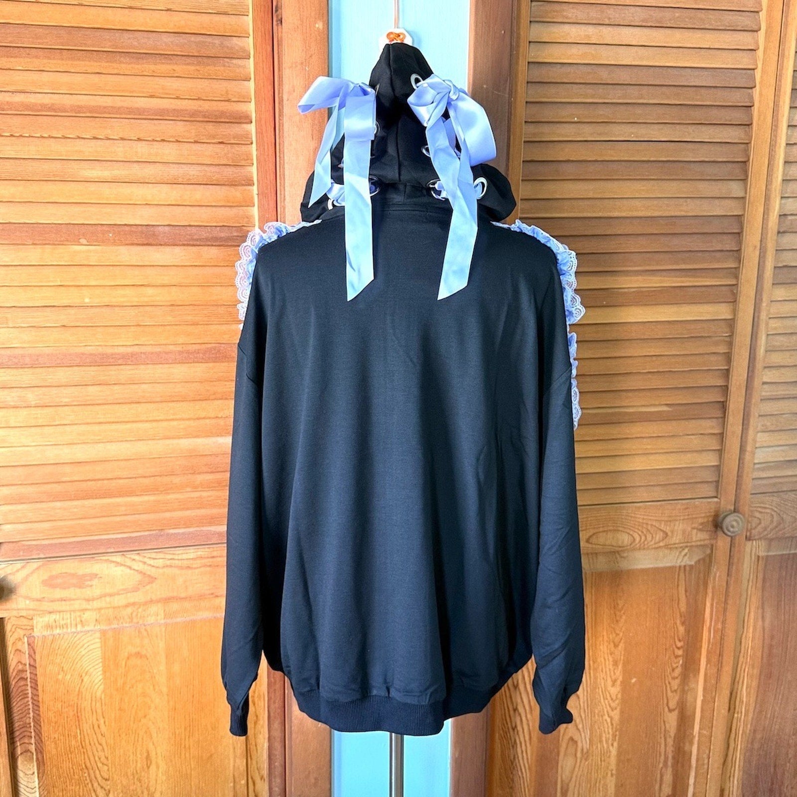 ACDC Rag Lolita EGL Goth Punk Emo Yami Kawaii Ground Mine Zip Ruffle Hoodie