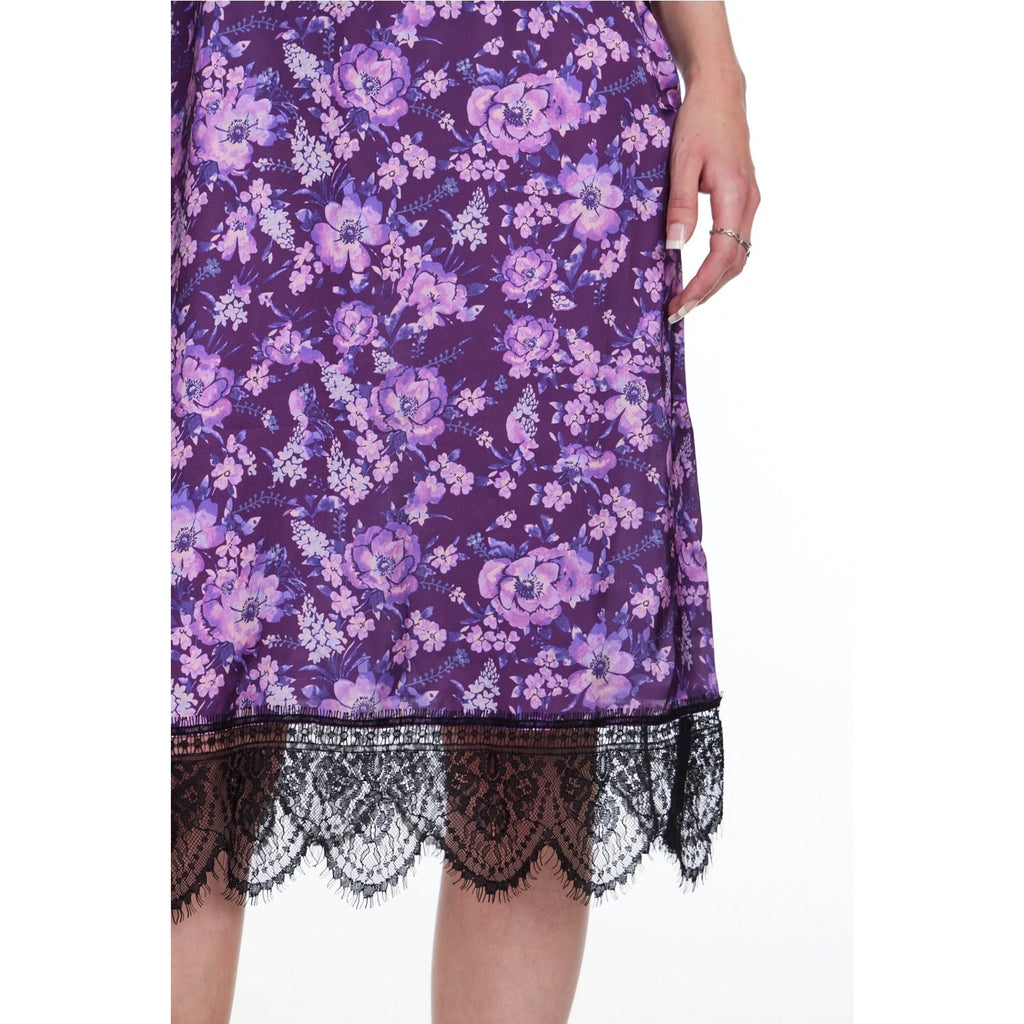 Pretty Damage Purple Haze Fairycore Wimsigoth Wild Flowers Black Lace Dress