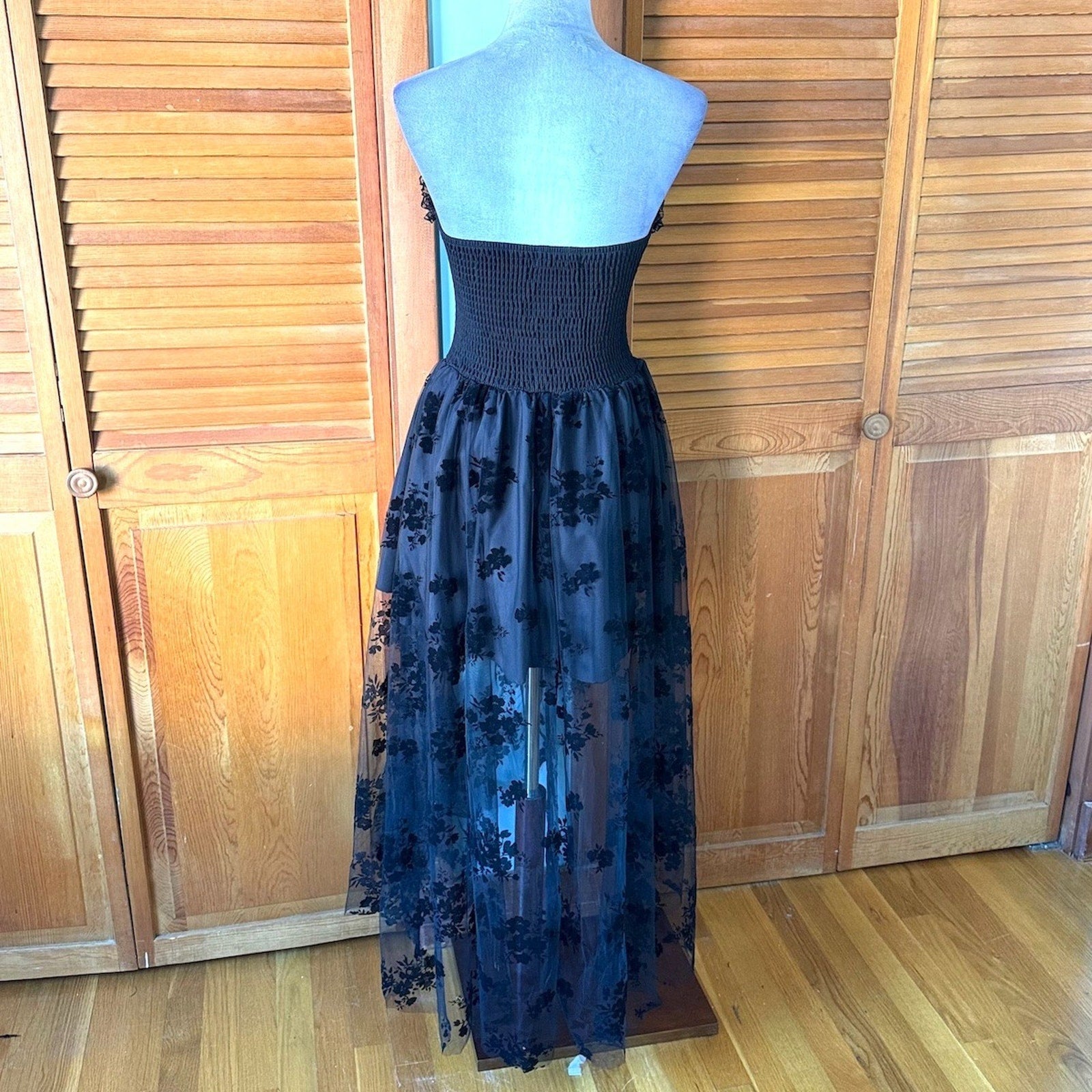 Gothic Victorian Vkei Dark Fairycore The Fairest Fairy Black Lace Over Dress