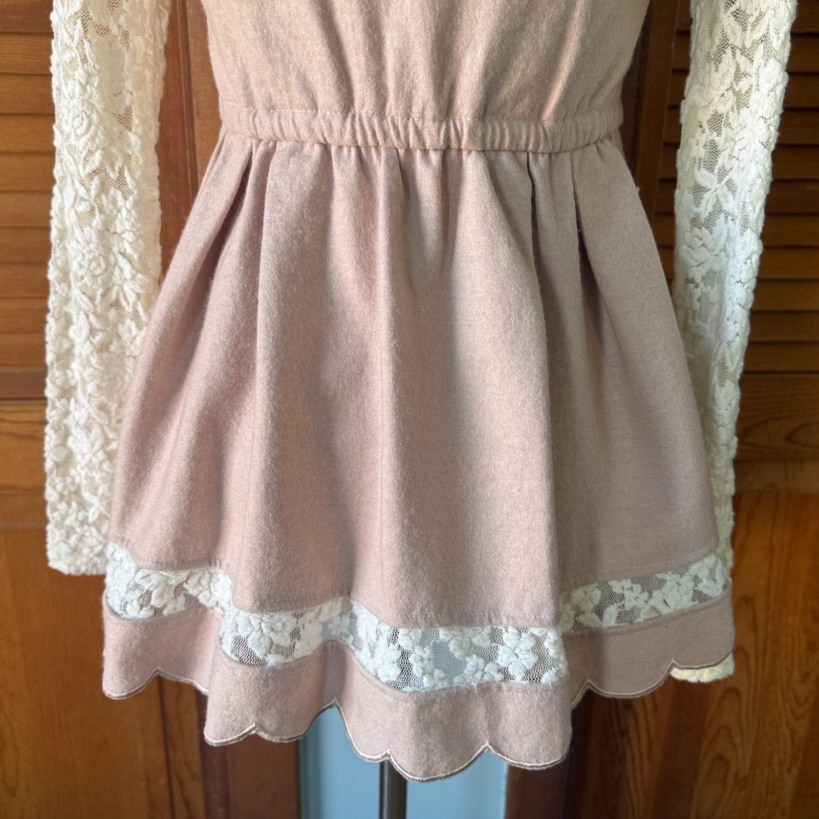 Liz Lisa J-Fashion Kawaii Jirai Gyaru Dollcore Pink White Lace Bow Tunic Dress S