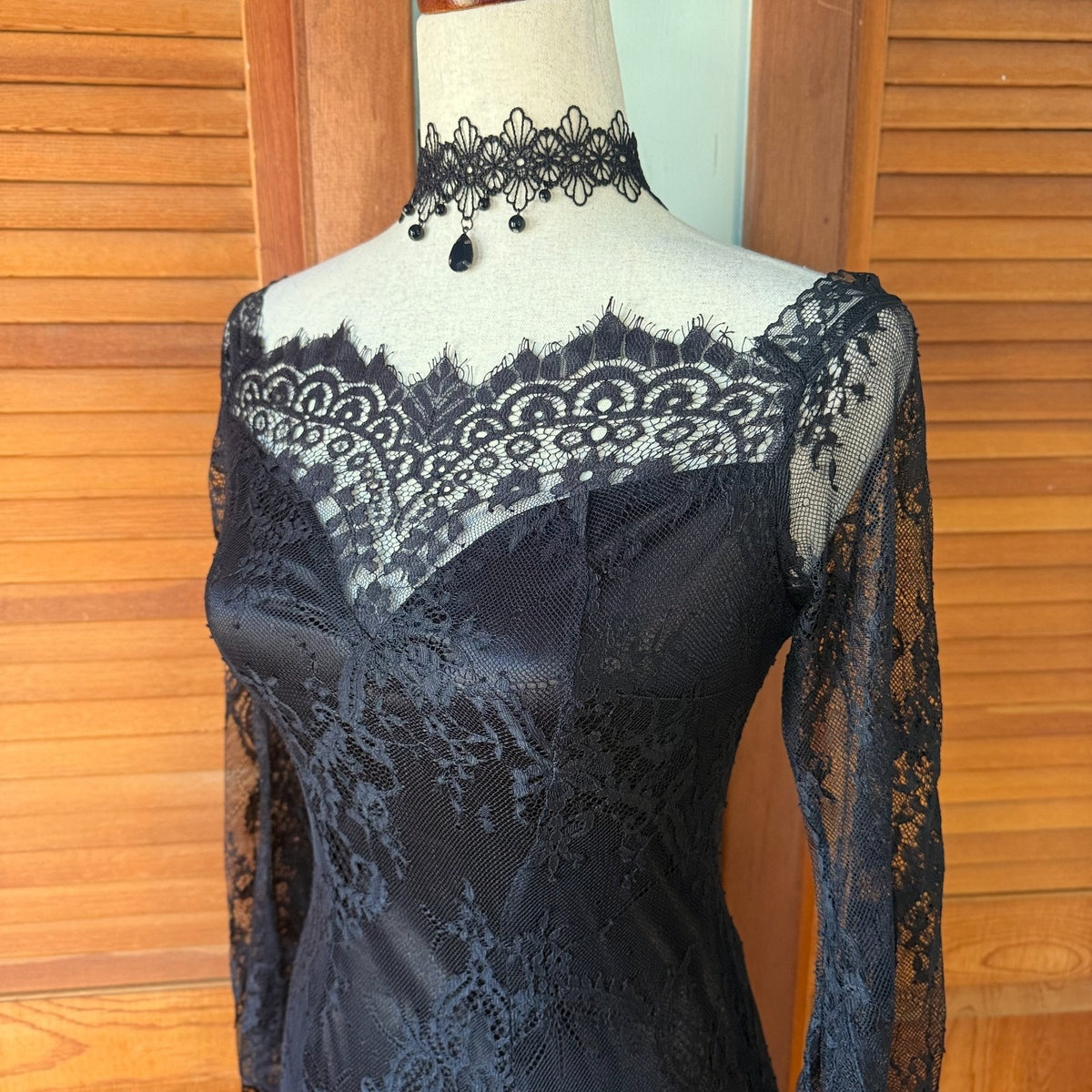 Dark In Love Gothic Victorian Vkei Black Lace Swallowtail Mermaid Dress