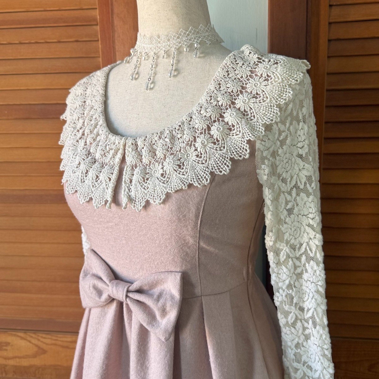 Liz Lisa J-Fashion Kawaii Jirai Gyaru Dollcore Pink White Lace Bow Tunic Dress S