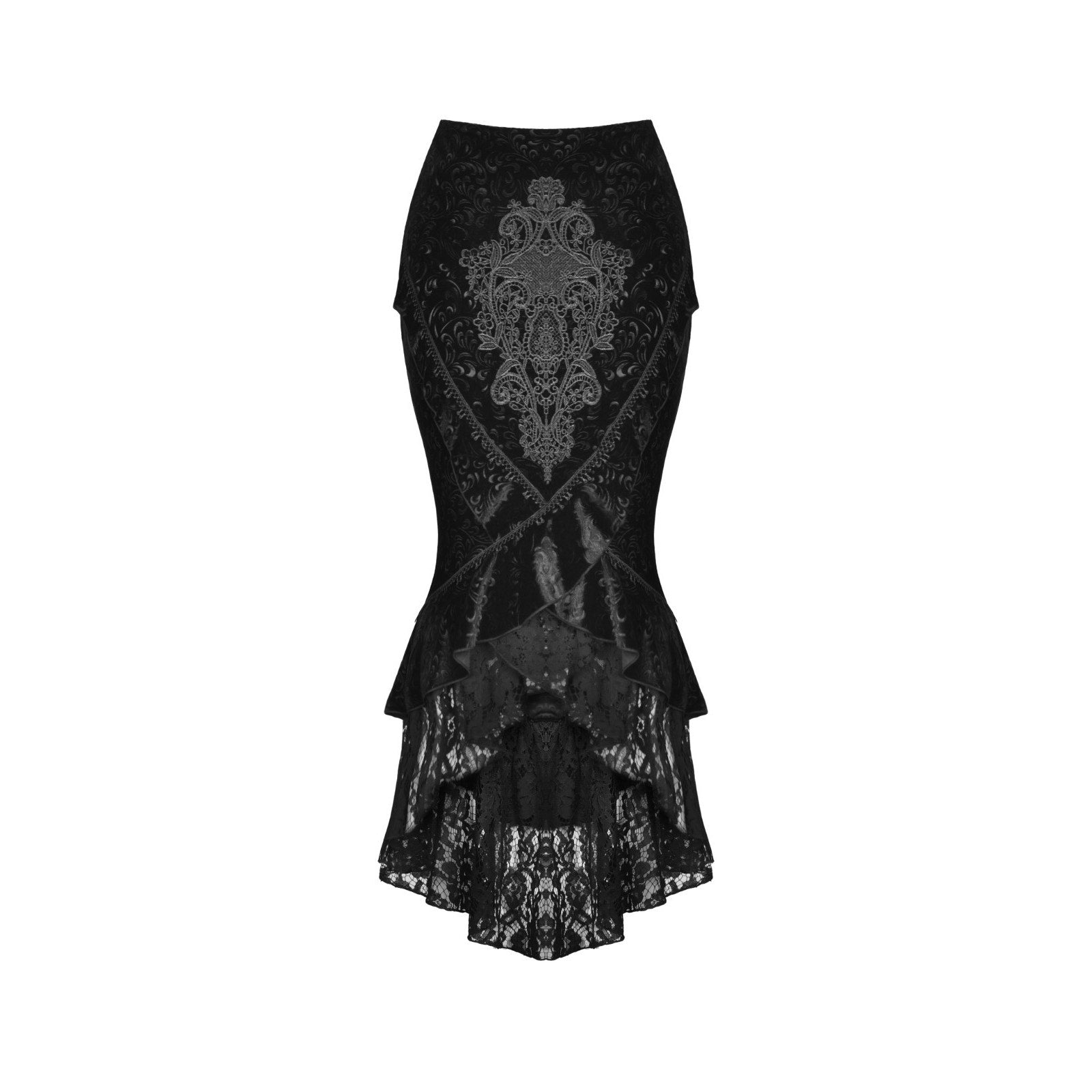 Dark in Love Gothic Victorian Vampire Vkei Black Velvet Corset Back Skirt