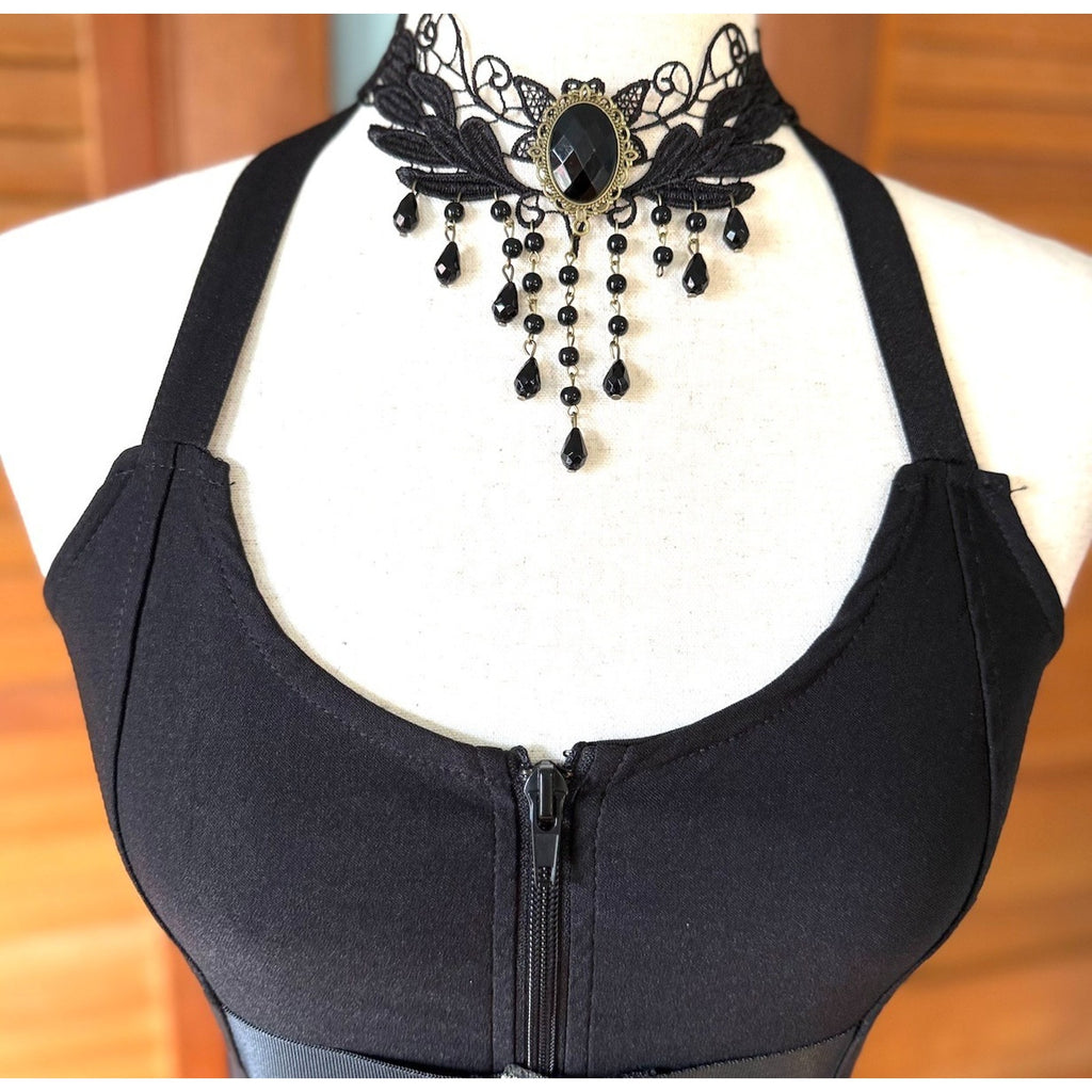 Killstar Punk Goth Cyber Pinup Y2K Buckle & Mesh Black Dress XS