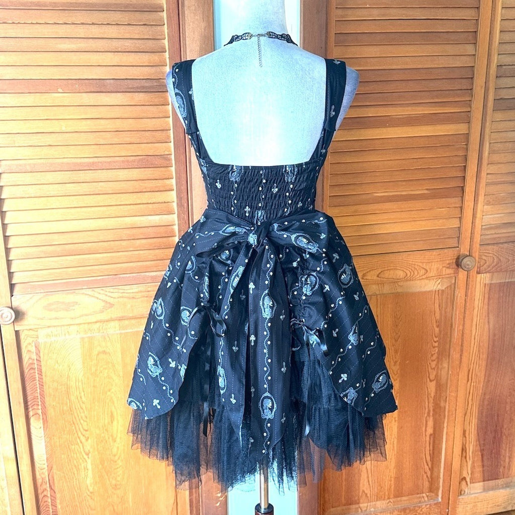 Spin Doctor Goth Lolita EGL Dead Princess Cameo Puffy Dress + Petticoat L