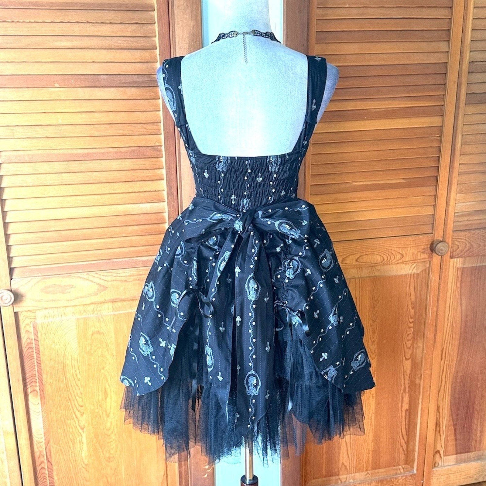 Spin Doctor Goth Lolita EGL Dead Princess Cameo Puffy Dress + Petticoat L