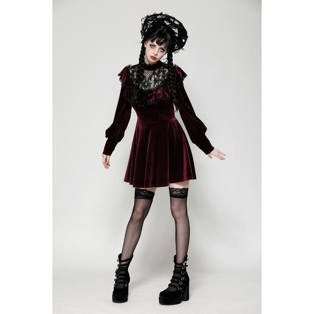 Dark In Love Gothic Victorian Vampire Little Claudia Blood Red Velvet Dress