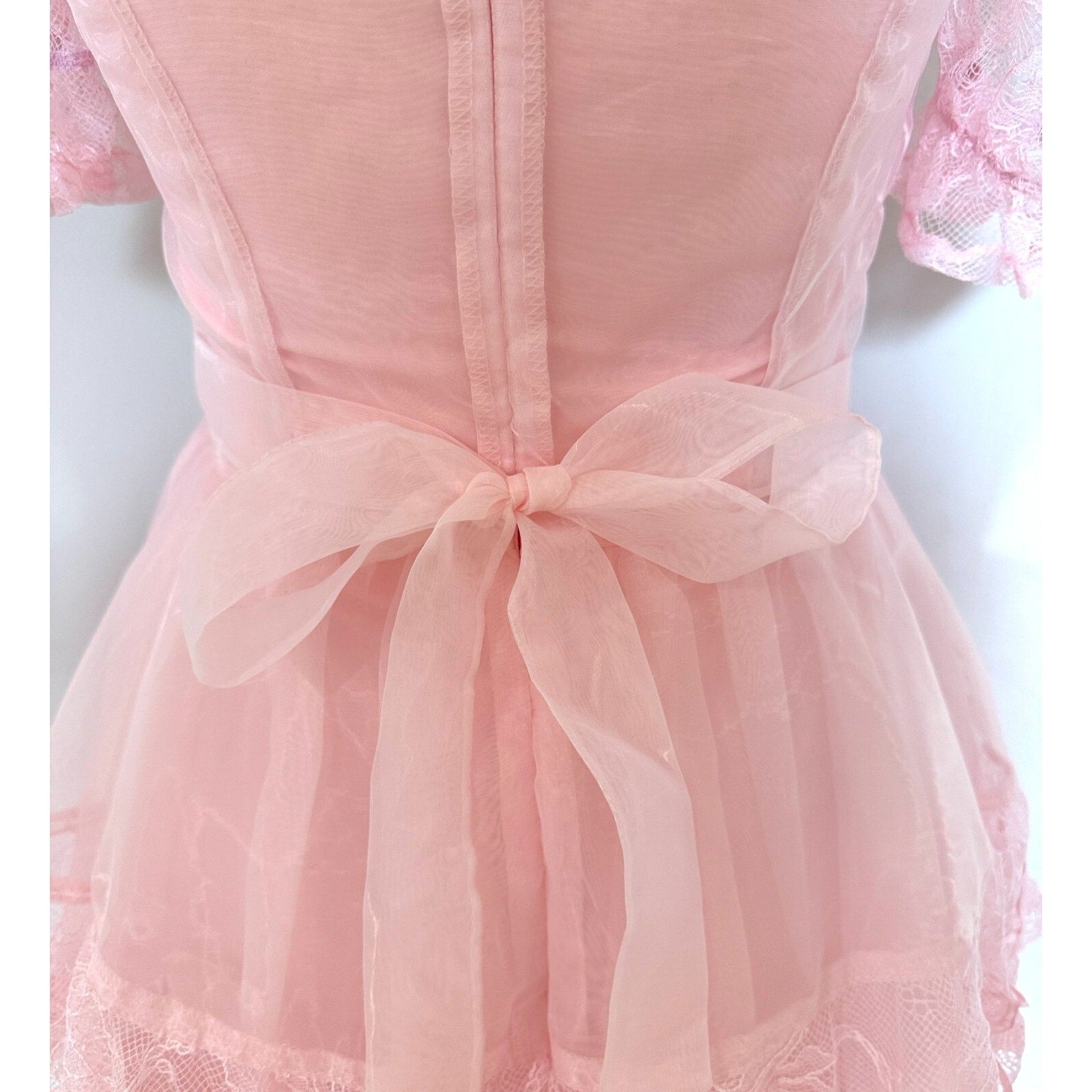 Dolls Kill Beguiling Princess Pink Organza & Lace Whimsigoth Dollcore Dress