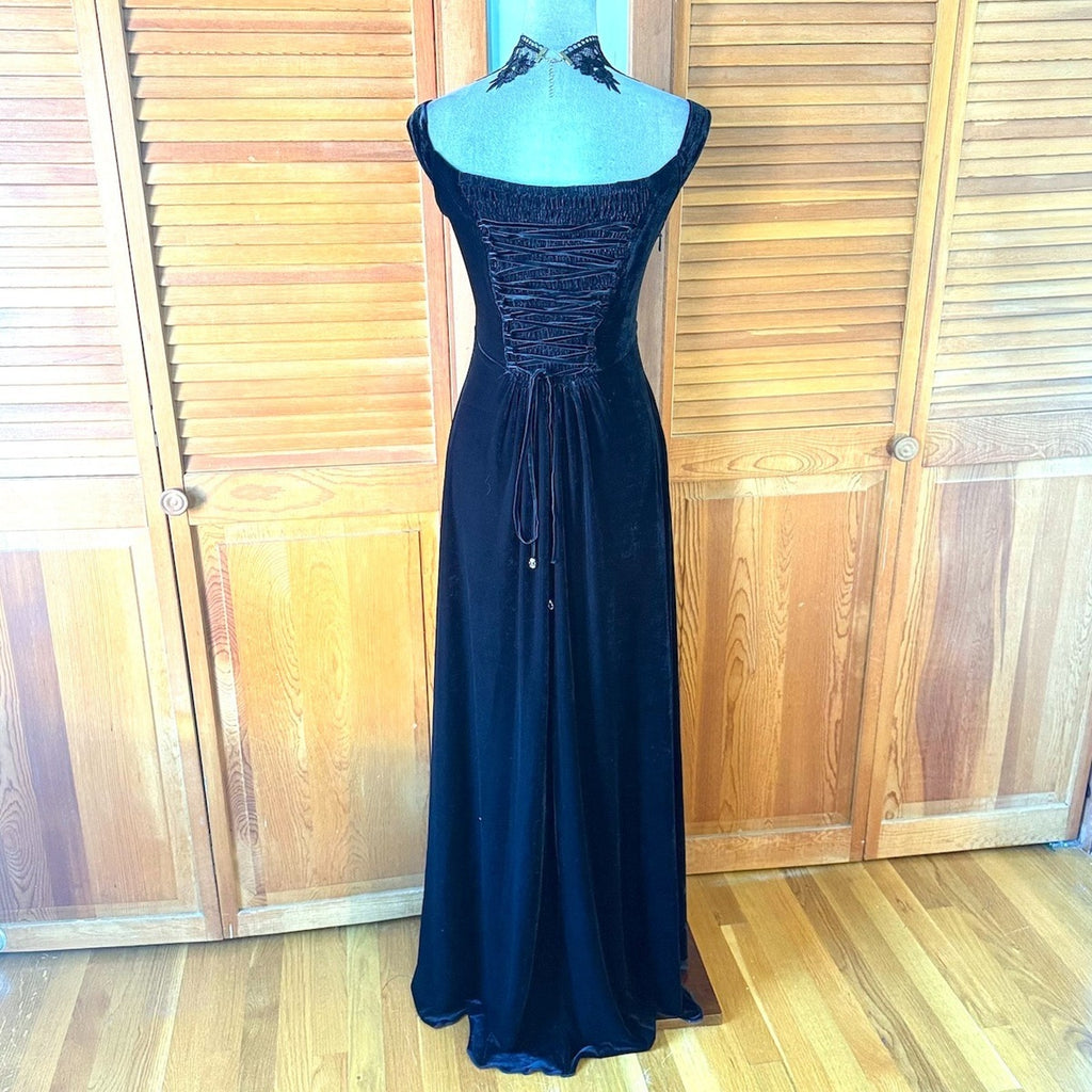 Devil Fashion Gothic Victorian Vampire Vkei Black Velvet "Ricchi" Dress L-2XL