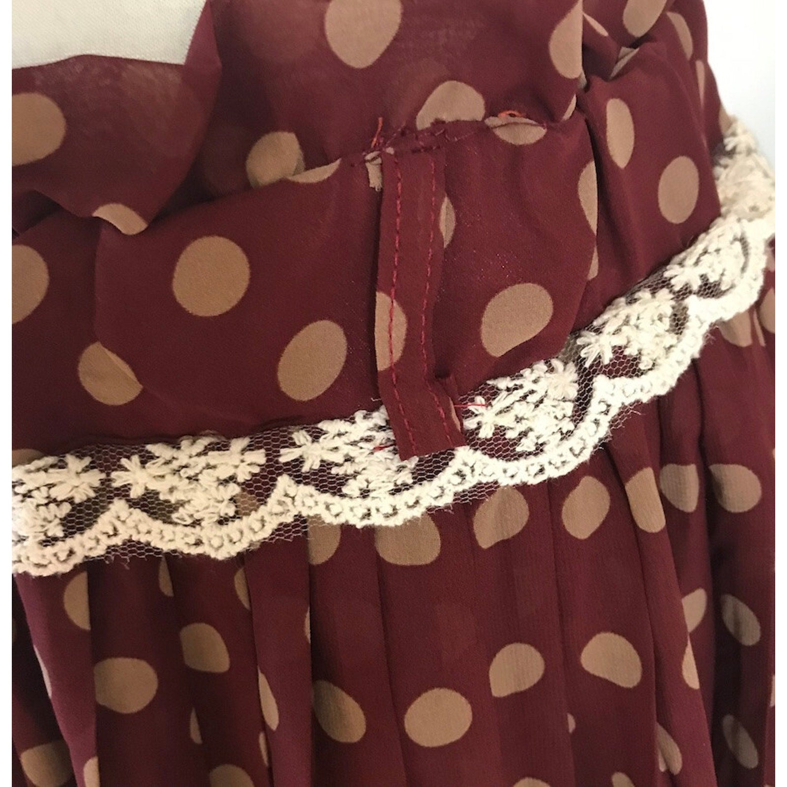 Liz Lisa Meyeeka J-fashion Kawaii Brown Polka Dot Gathered Skirt S