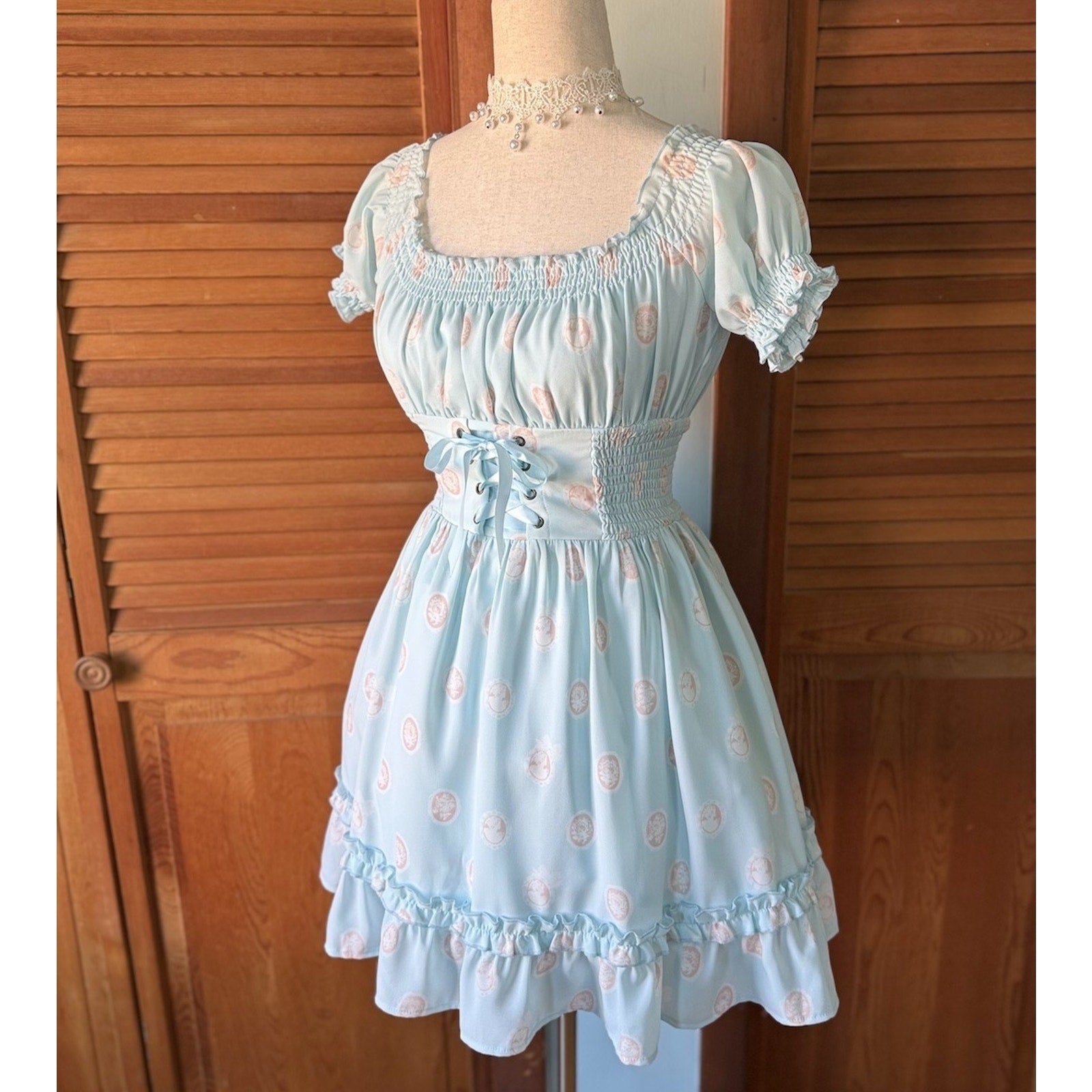 Liz Lisa Penderie Lolita Victorian Himekaji Jirai Dollcore Blue Cameo Dress S