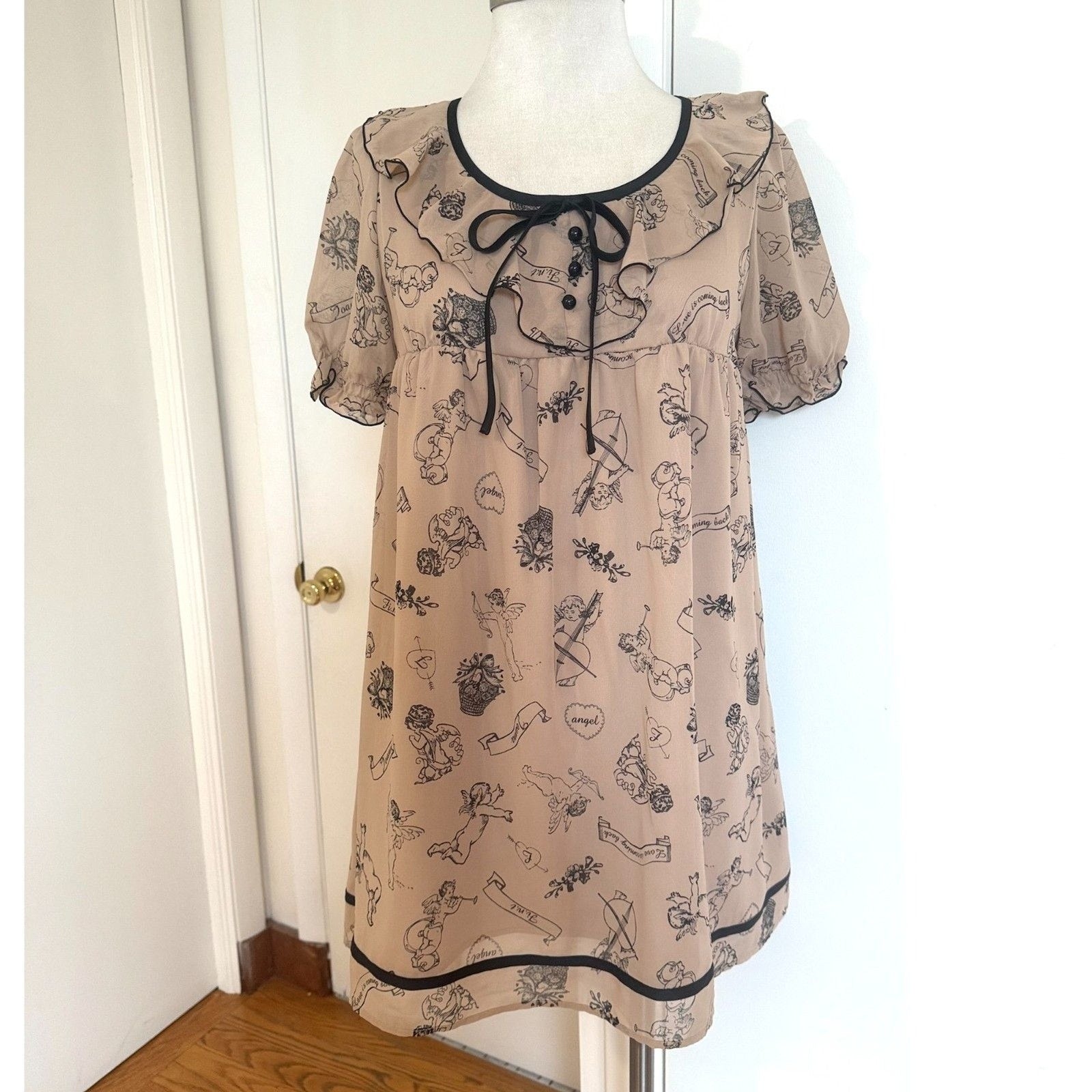 J-fashion Kawaii Jirai Gyaru Himekaji Victorian Angel High Waist Dress M