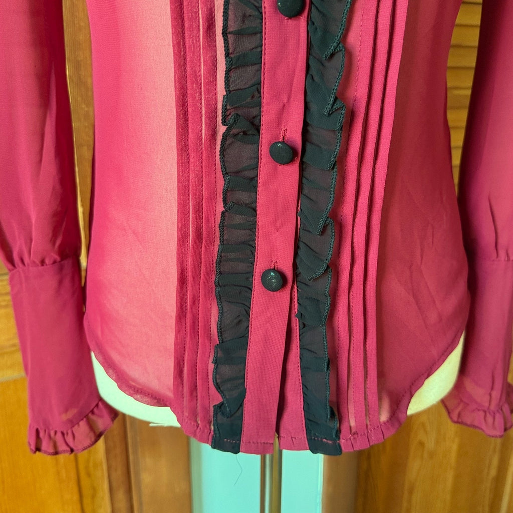 Jawbreaker Gothic Victorian Vampire Aristocrat High Neck Blouse Top XS-S