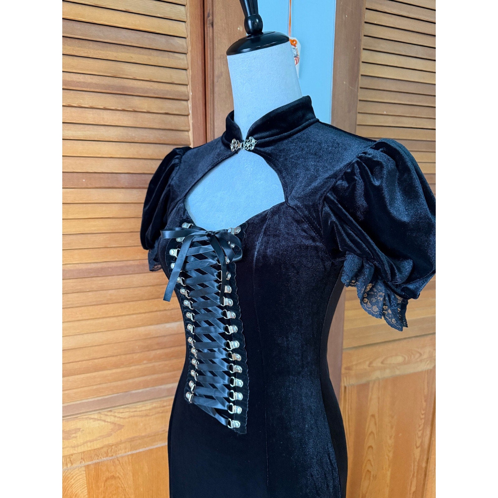 Gothic Victorian Visual Kei Velvet Obsessions Lace-up Front Gown Dress