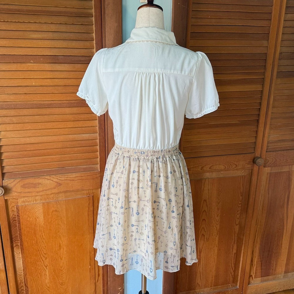 Axes Femme J-fashion Gyaru Himekaji Harajuku White Ruffle Key Summer Dress M