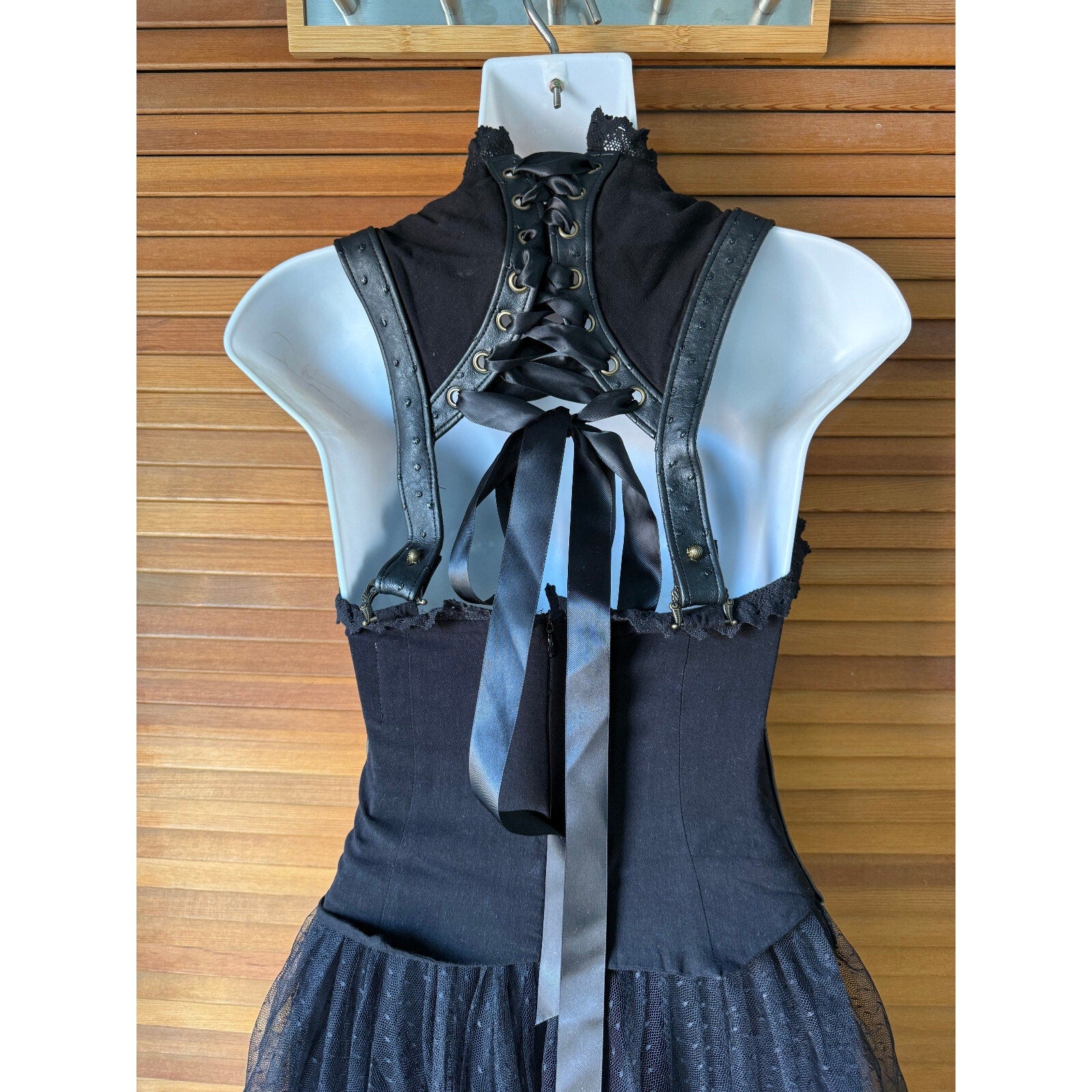 Vintage Lip Service Gothic Victorian Dark Fairycore Woodland Dress XS