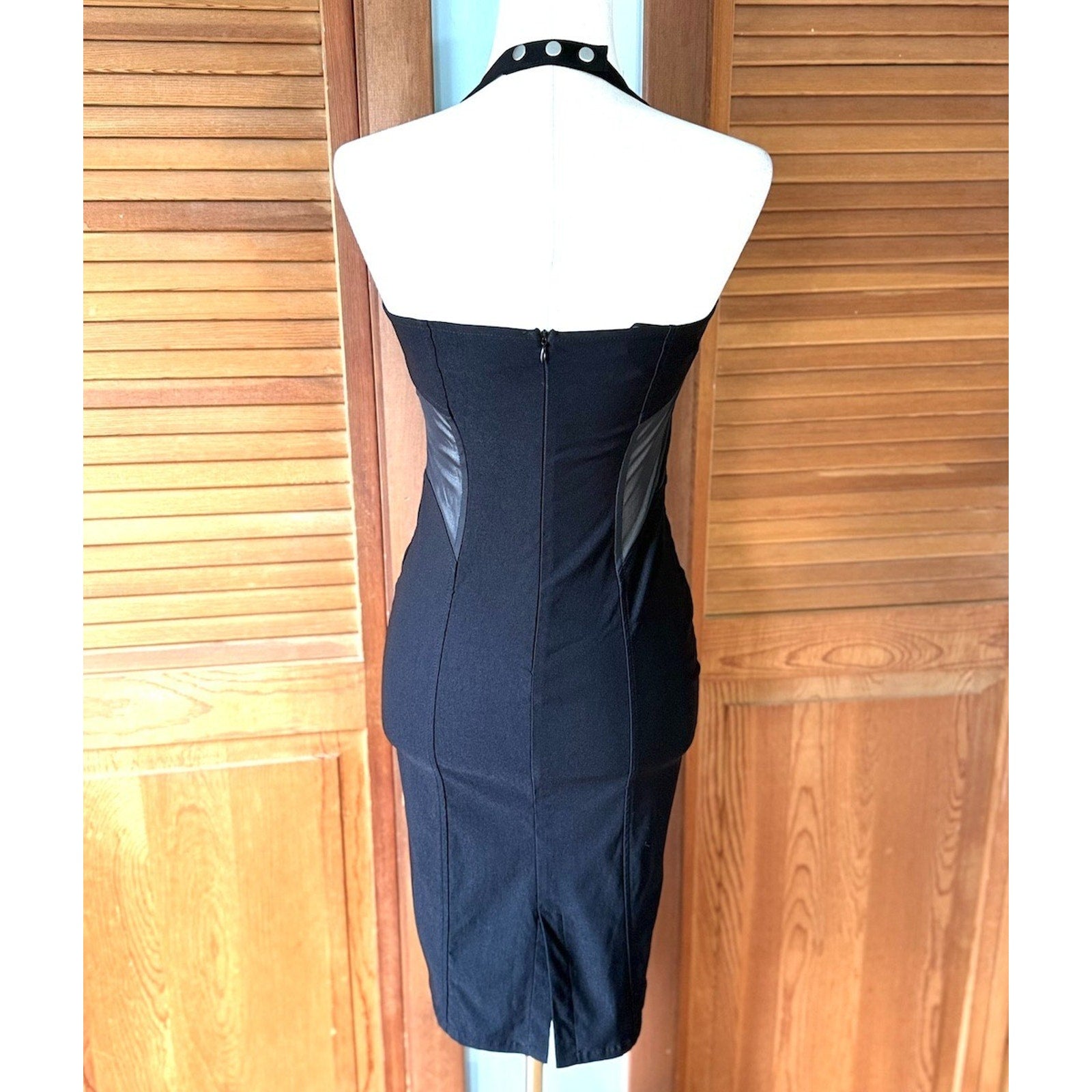 Killstar Punk Goth Cyber Pinup Y2K Buckle & Mesh Black Dress XS